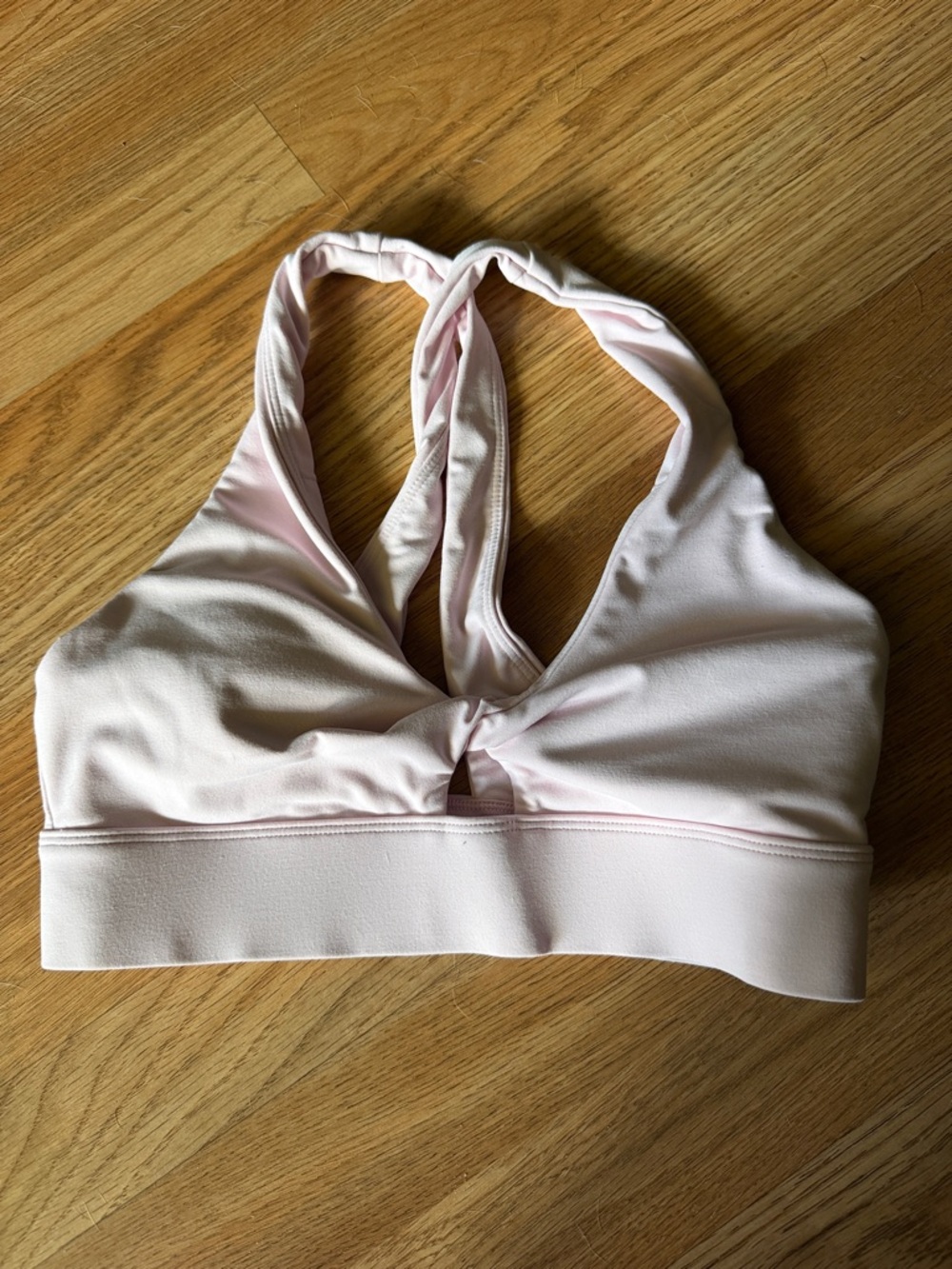 Fabletics Light Pink Twist-Front Sports Bralette